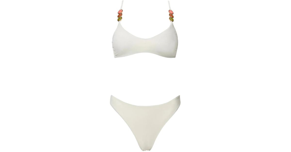 SOFIA ERHAN Giselle Beaded Bikini In White Lyst