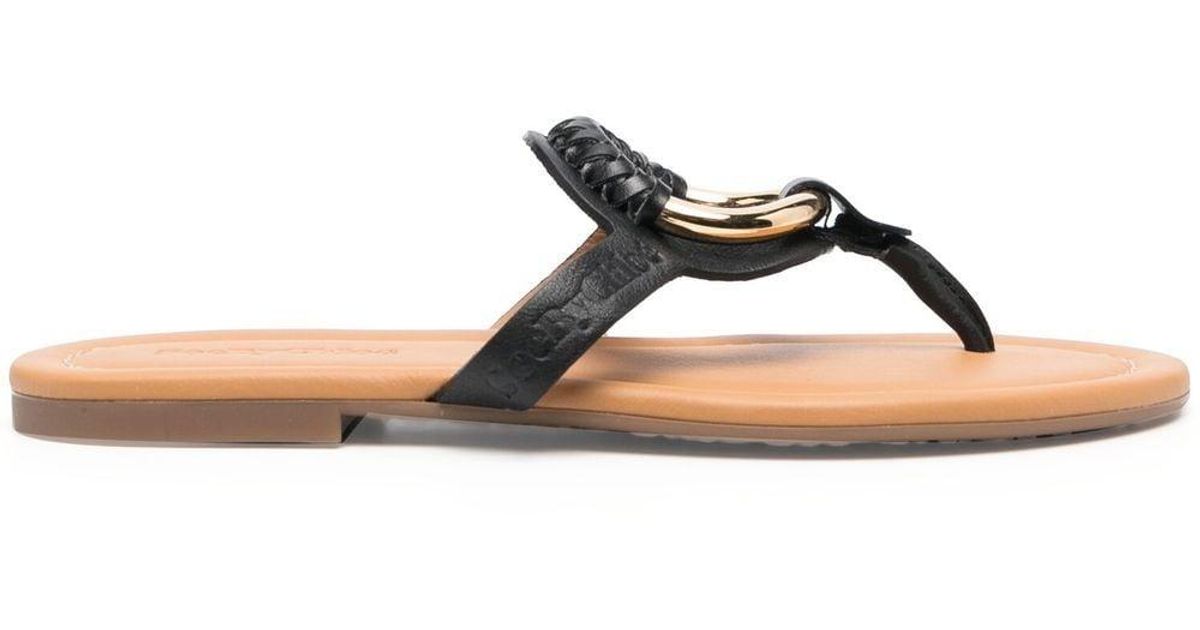 See By Chloé Hana Thong-strap Sandals in Black | Lyst