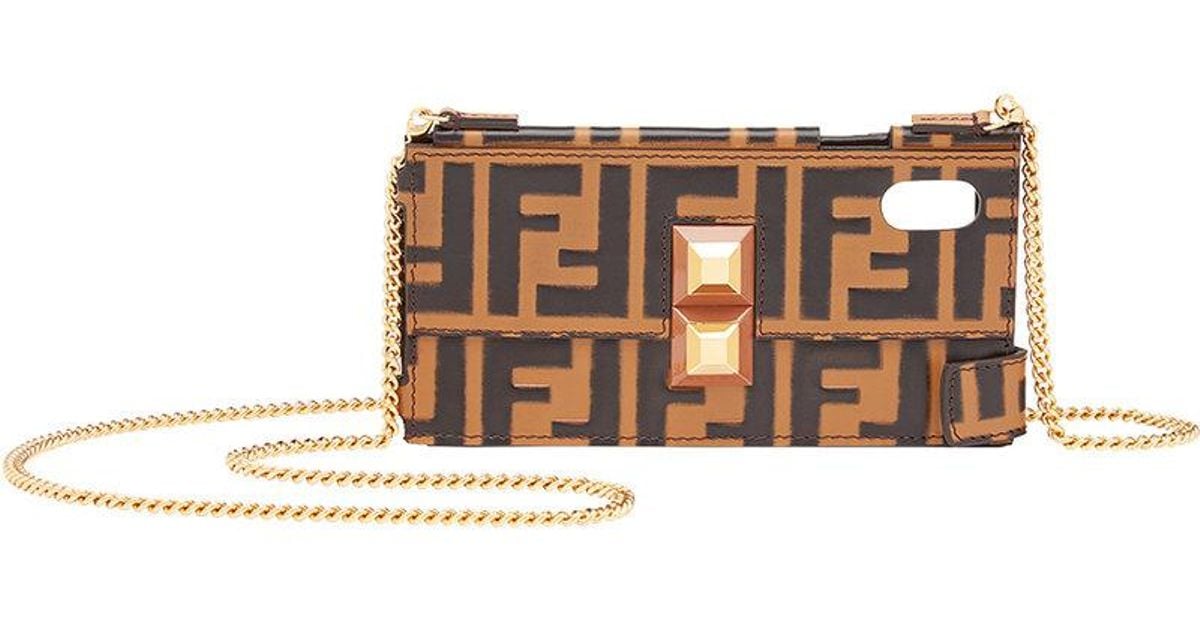 Fendi Leather Iphone X Case in Brown - Lyst