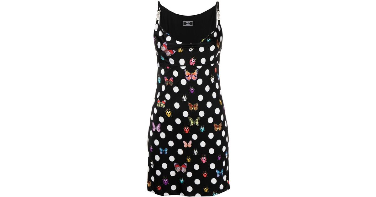 Versace X Dua Lipa Polka Dot Butterfly And Ladybird Short Dress in ...