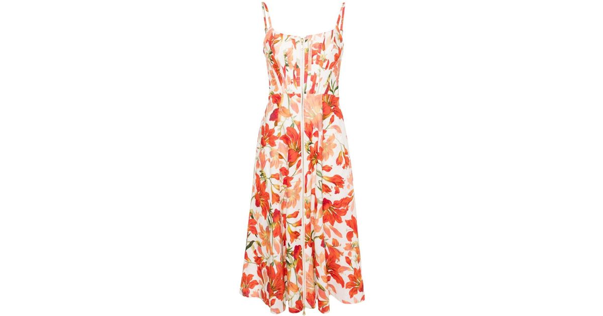 【Zimmermann】Tranquillity floral linen midi dress Tranquillity floral linen midi dress in multicoloured