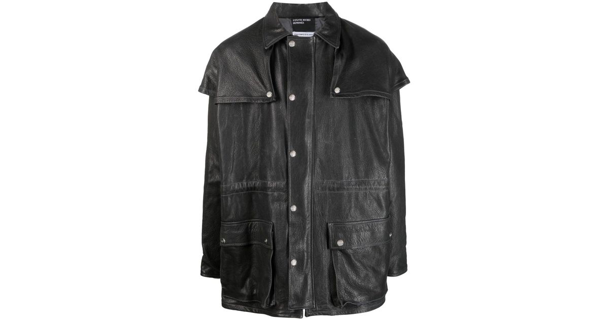 Enfants Riches Deprimes Button-down Leather Jacket in Black for Men | Lyst
