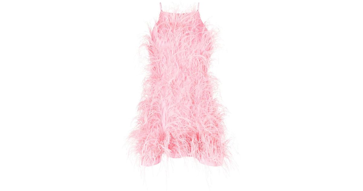 Cult Gaia Shannon Ostrich Feather Dress in Pink - Lyst