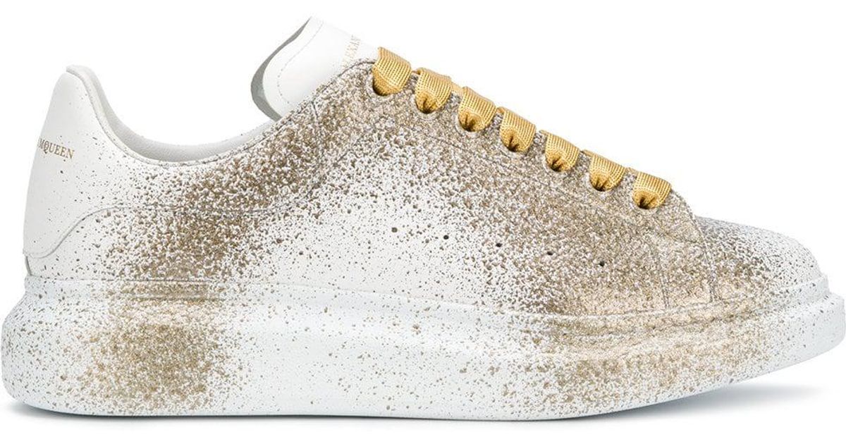 Alexander McQueen Paint Splattered Sneakers in White for Men Lyst