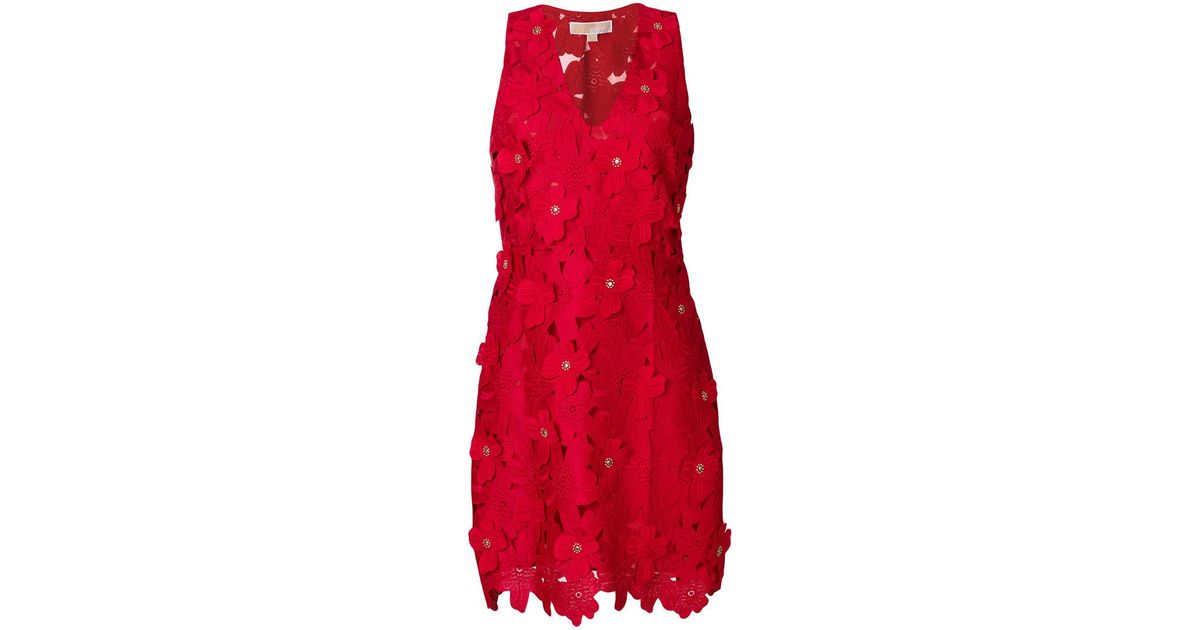 michael kors floral applique dress