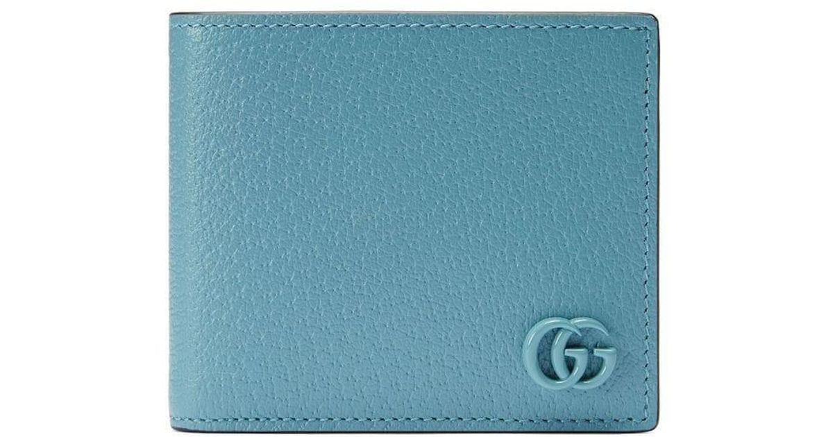 Gucci GG Marmont Leather Bi-fold Wallet in Blue for Men | Lyst UK