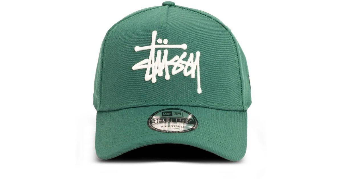 Stussy X New Era 9Forty Basic Strapback Cap in Green for Men