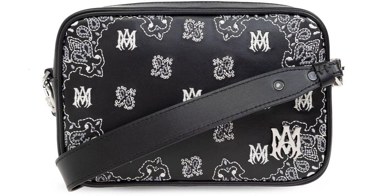 メンズ Amiri バンダナ レザーショルダーバッグ ブラック | Lyst