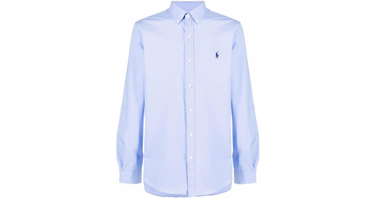 Polo Ralph Lauren Classic Long Sleeve Sport Shirt in Blue for Men | Lyst