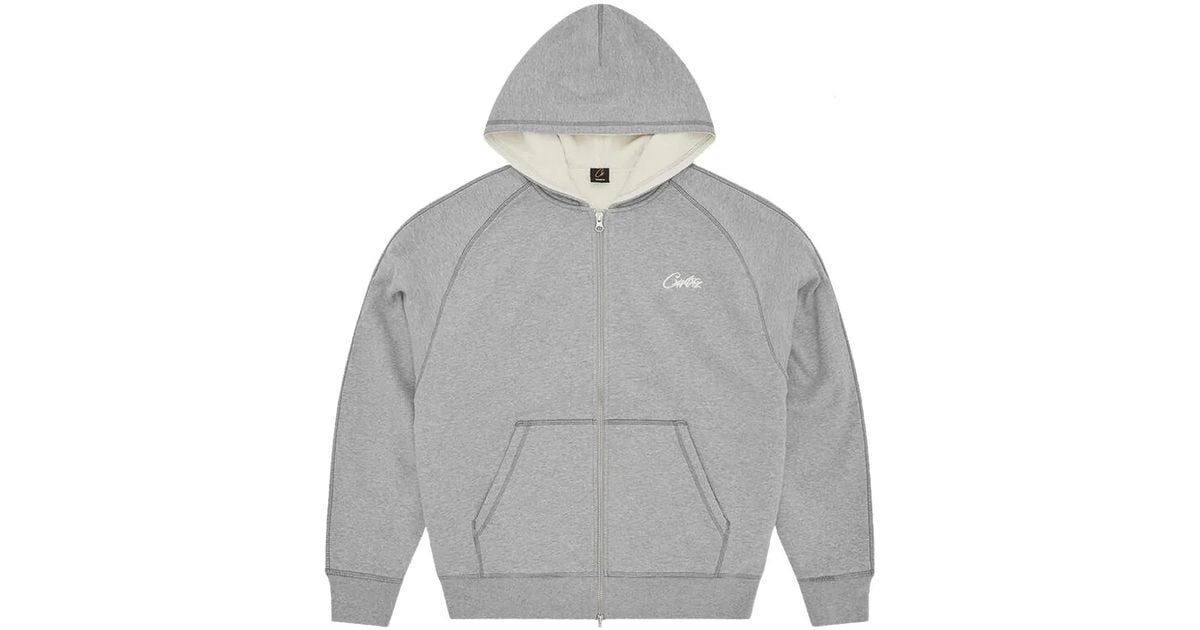 corteiz Thick Stitch Allstarz Zip-Up Hoodie in Gray for Men | Lyst