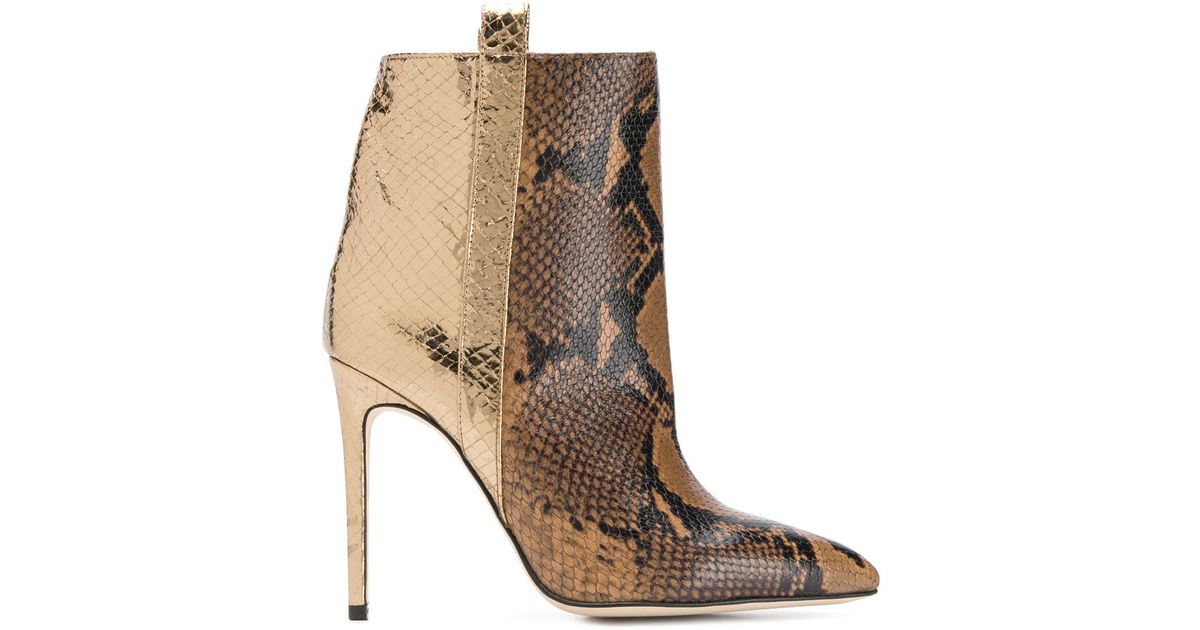 Paris Texas Leather Snakeskin-effect Boots in Brown - Save 44% - Lyst