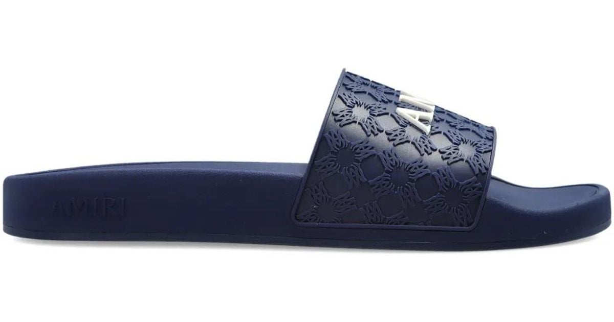 Amiri Pattern Logo-Detail Slides in Blue for Men | Lyst