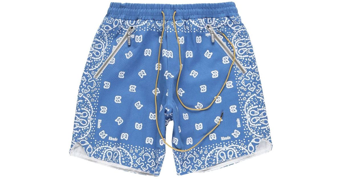 Rhude Paisley-print Deck Shorts in Blue for Men | Lyst