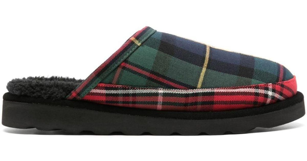 Polo Ralph Lauren Plaidcheck Pattern Slippers in Black for Men Lyst