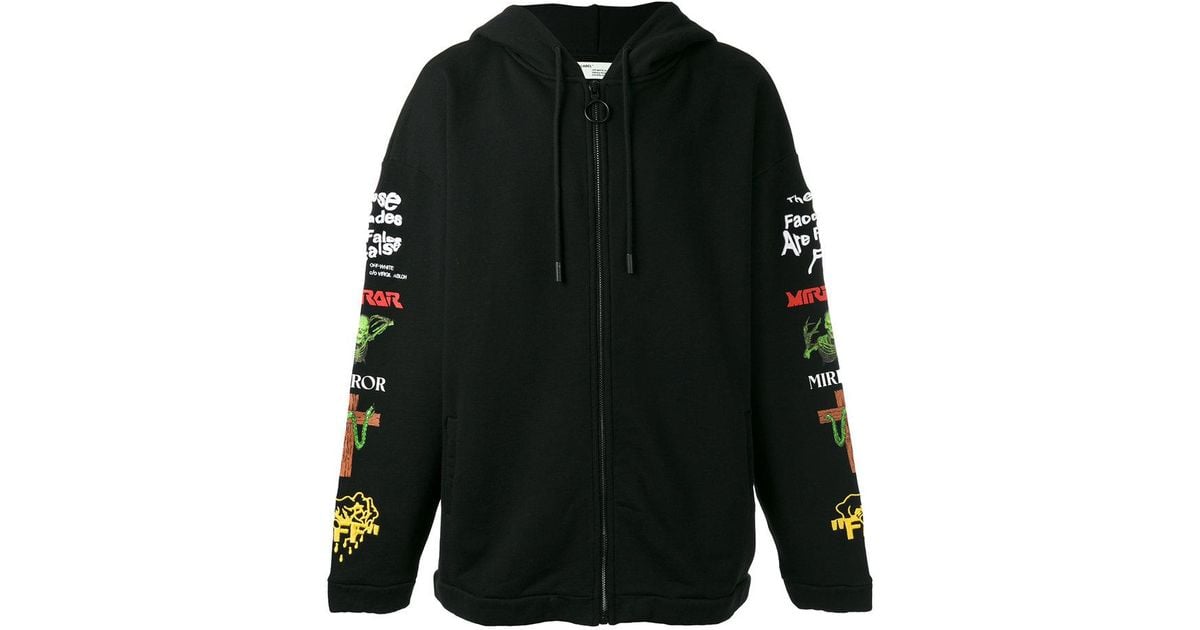 off white embroidered hoodie