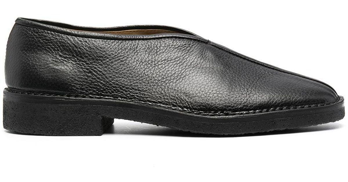 Lemaire Slip-on Leather Loafers in Black for Men - Lyst