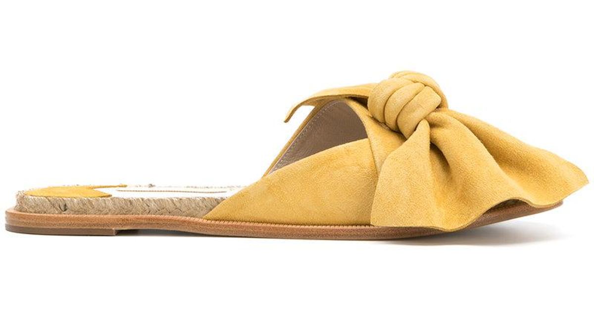 yellow sandals with bow