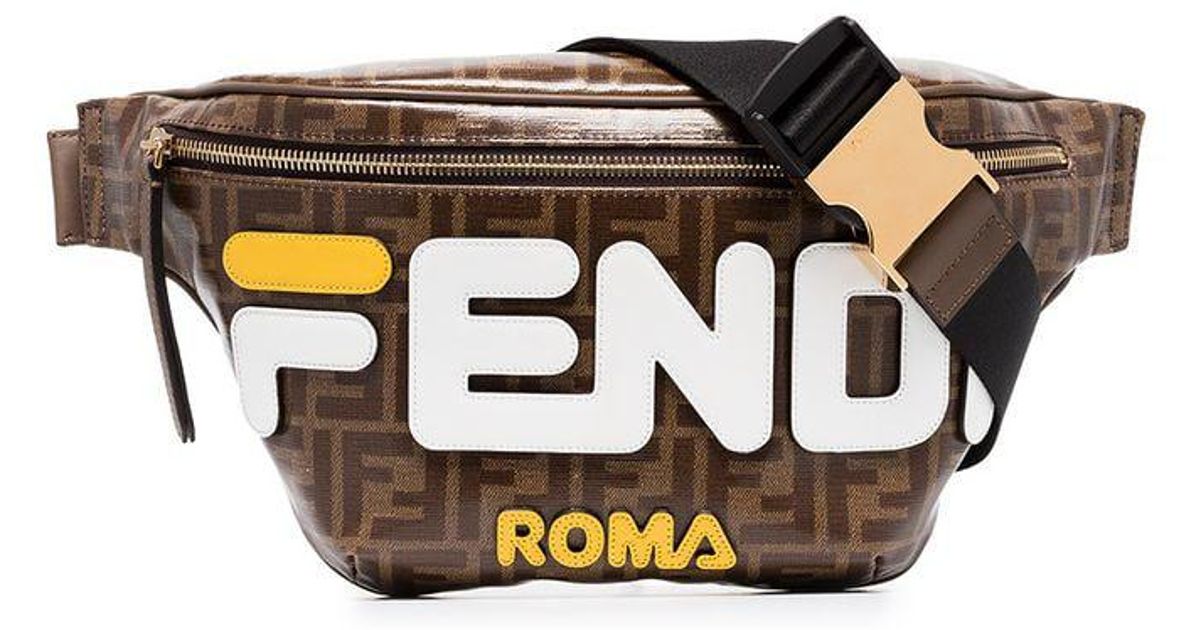 Fendi Leather Fila Logo Print Bum Bag 