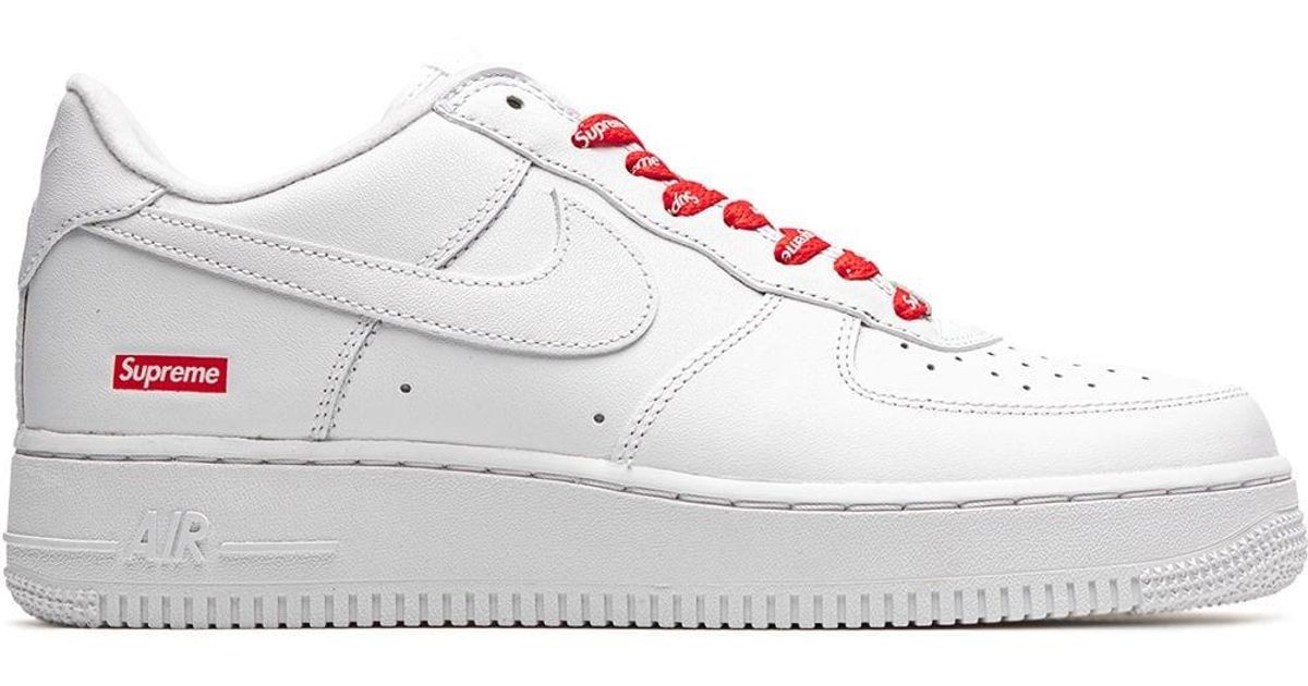 Nike Leather X Supreme Air Force 1 Sneakers in White for Men | Lyst