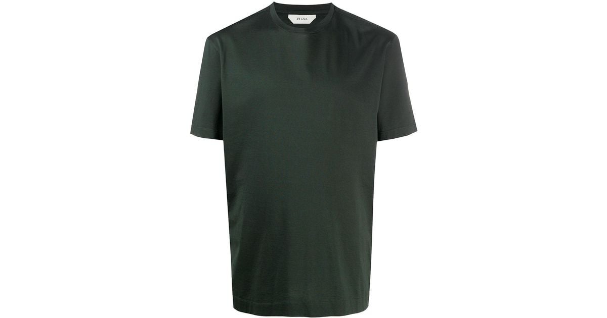 Z Zegna Cotton Round-neck T-shirt in Green for Men - Lyst