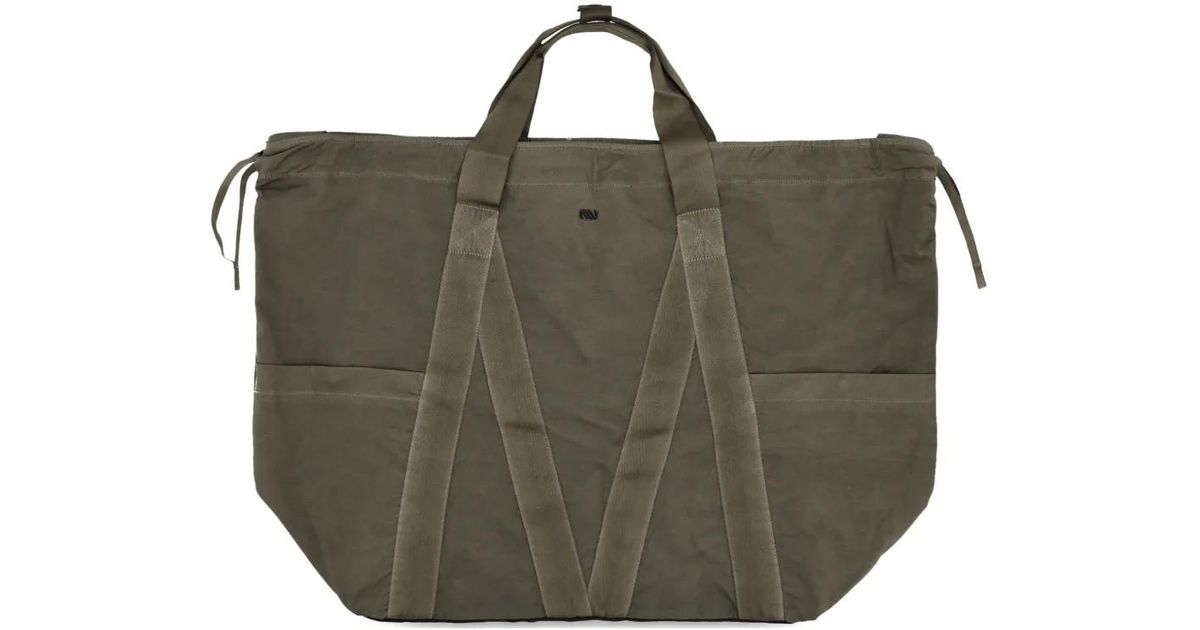 massimo-osti-studio-drawstring-panelled-tote-bag-in-green-for-men-lyst-uk