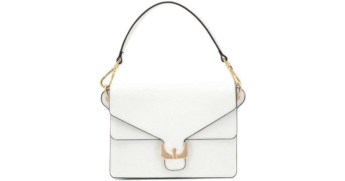 Coccinelle Cotton Ambrine Shoulder Bag in White | Lyst