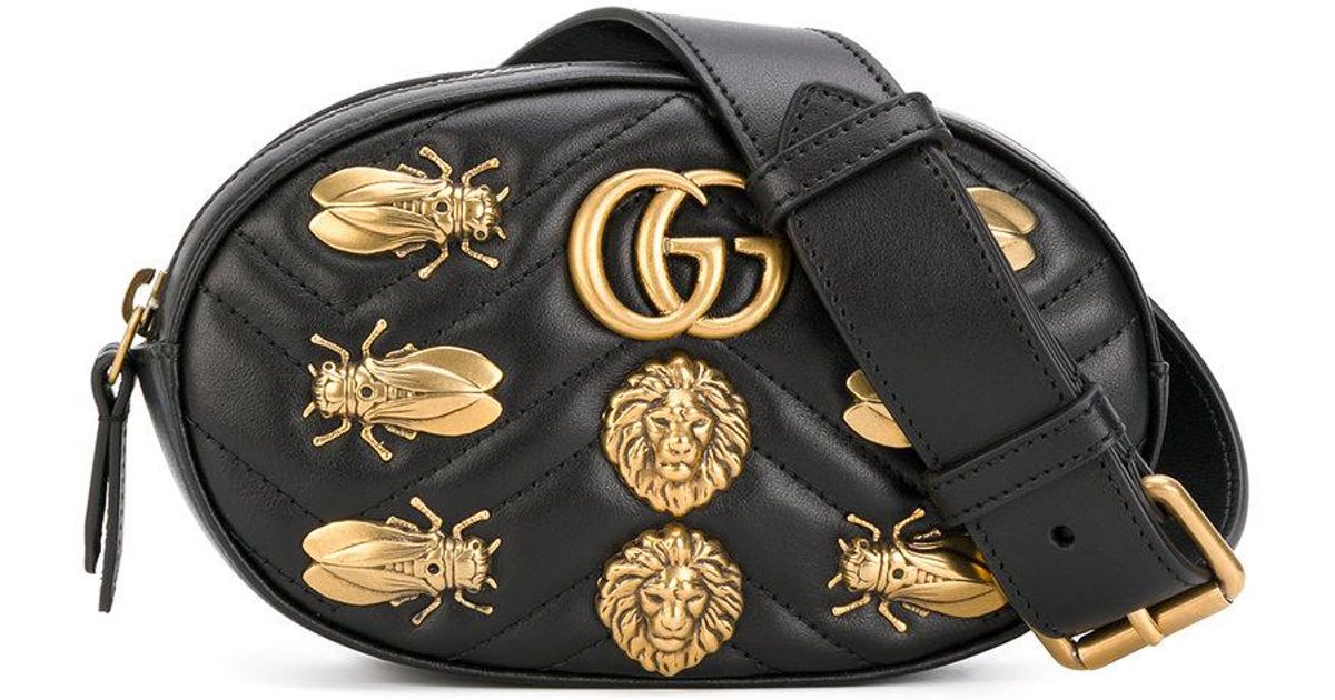 Gucci Leather Gg Marmont Belt Bag in 