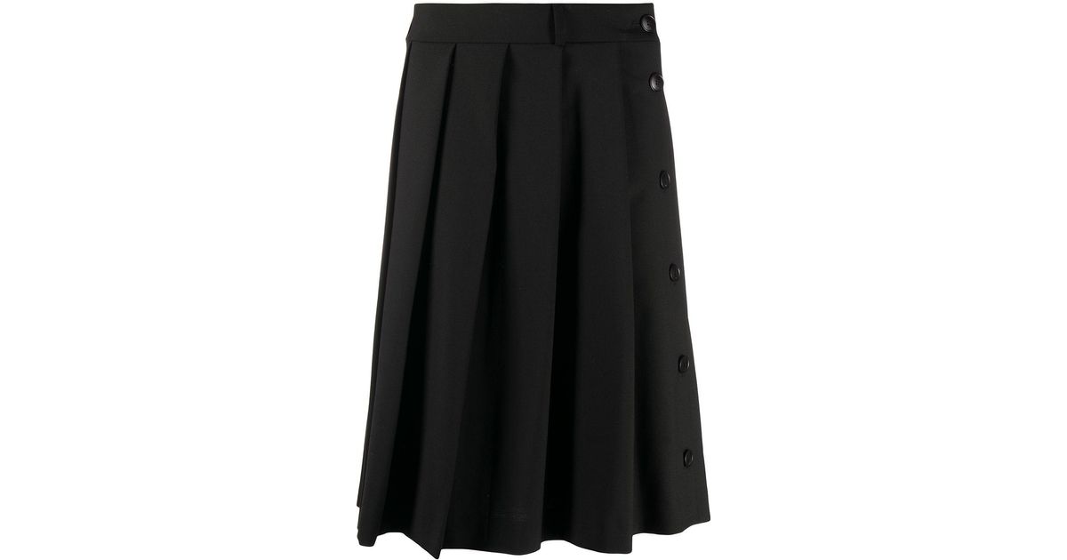 Ami Paris Pleated Skirt in Black for Men | Lyst