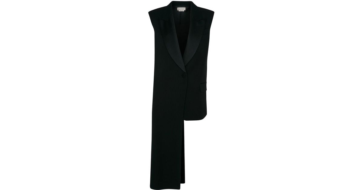 Black Farfetch Women Clothing Jackets Waistcoats Chain-embellished asymmetric waistcoat 