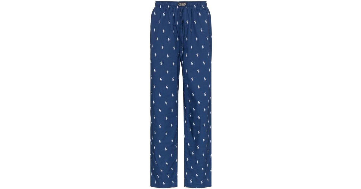 Polo Ralph Lauren Cotton Logo Print Pyjama Trousers in Blue for Men | Lyst  Canada
