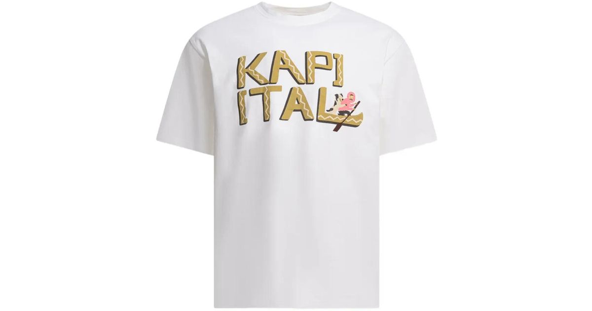 メンズ Kapital Canoe ロゴグラフィック Tシャツ ホワイト | Lyst