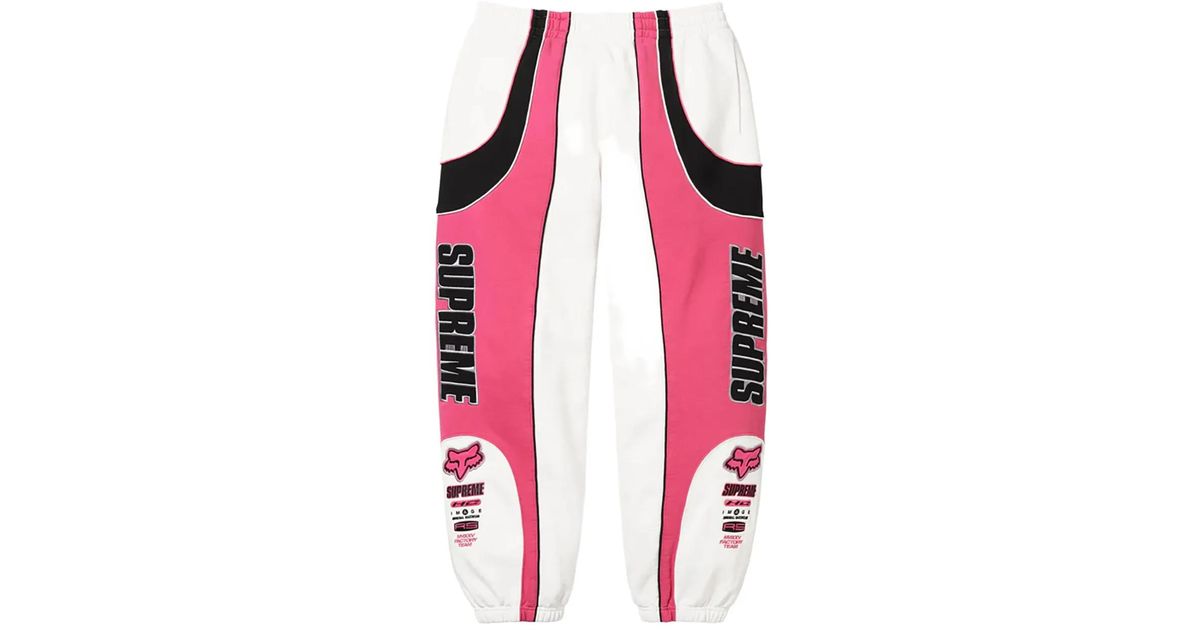 Supreme X Fox Racing Logo-Detailed Track Pants in Pink for Men
