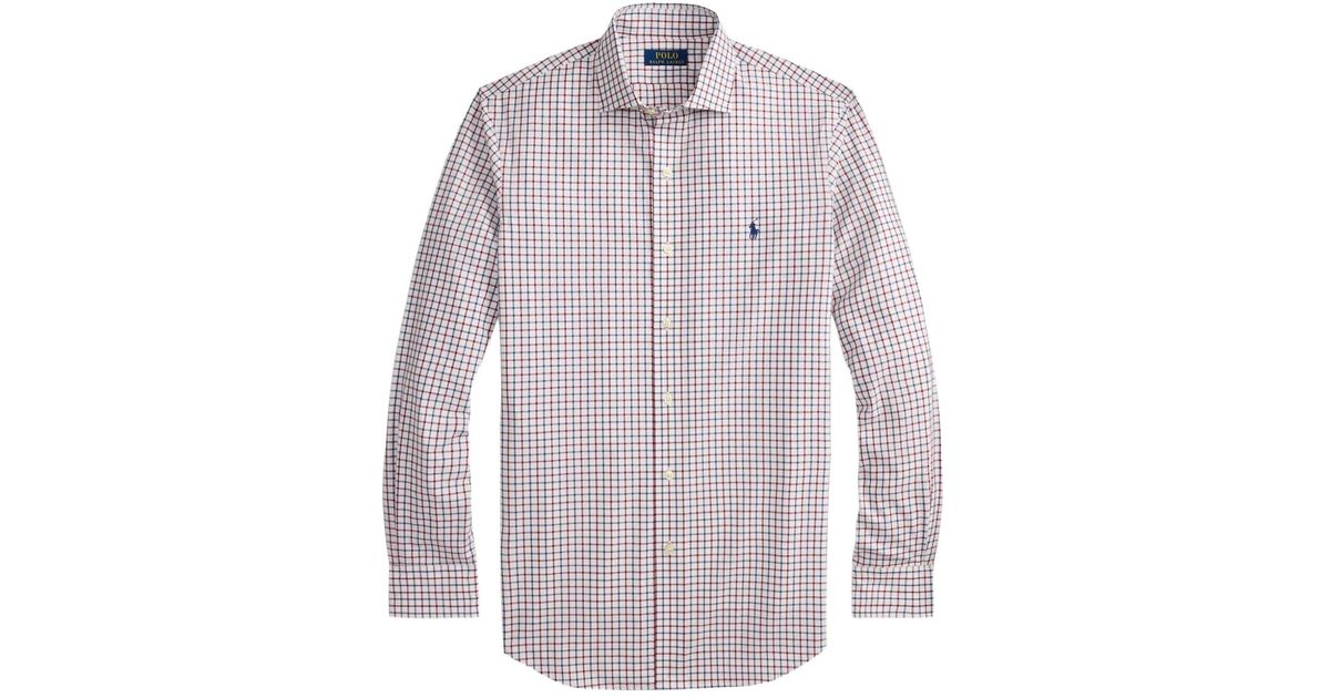 Polo Ralph Lauren Long-Sleeve Checked Shirt in White for Men | Lyst UK