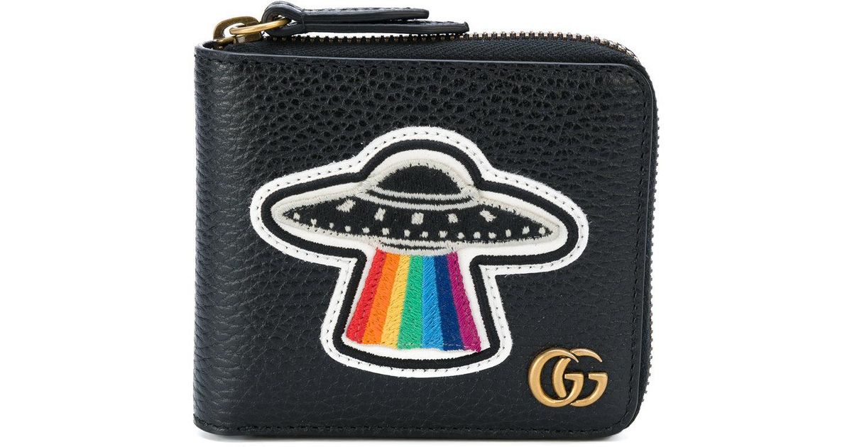 Gucci Ufo Embroidered Wallet in Black for Men | Lyst
