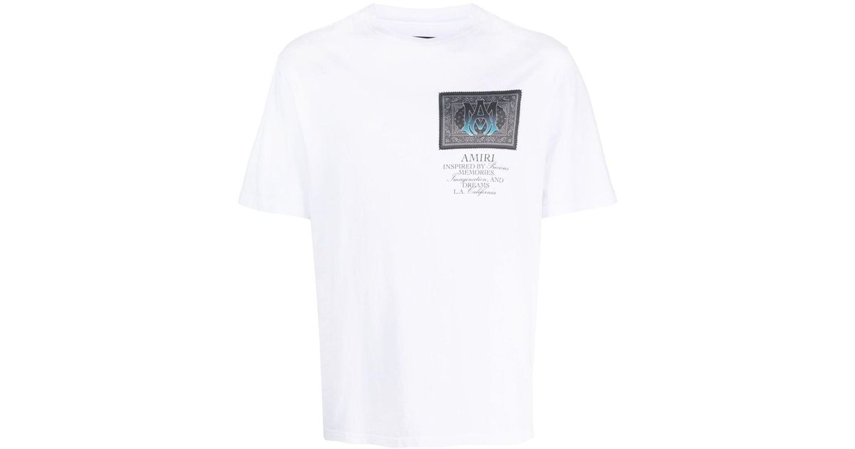 Amiri Cotton Bandana Print T-shirt in White for Men | Lyst