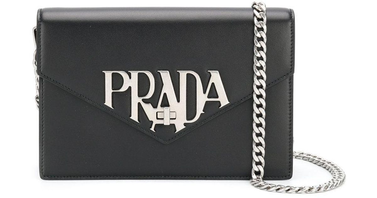 prada logo plaque tote