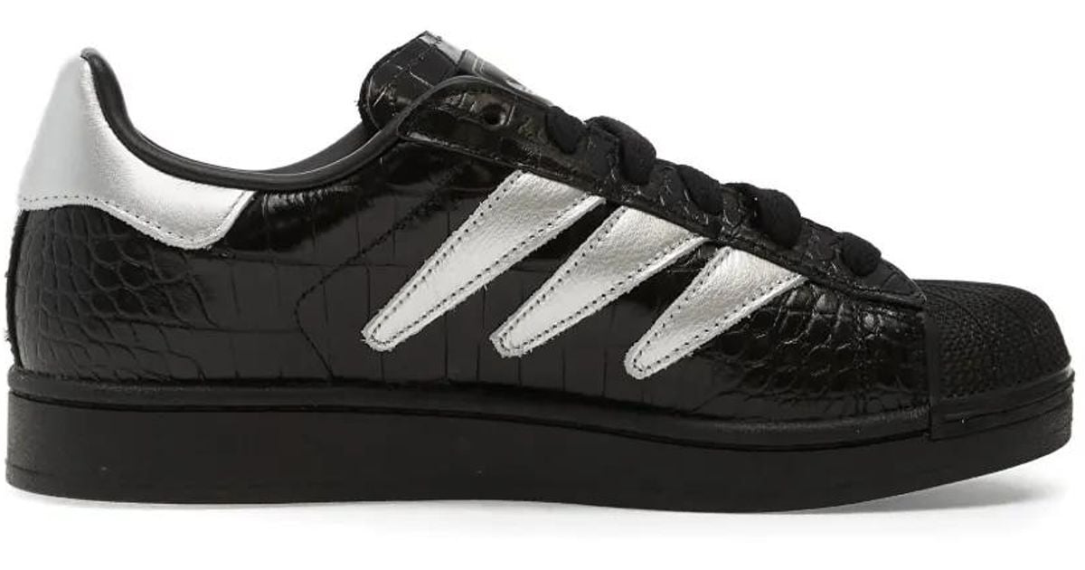 adidas Superstar Ii-Tone Stripes Sneakers in Black | Lyst