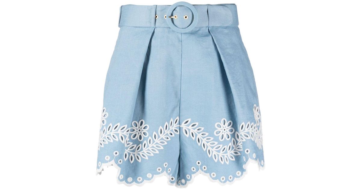 Junie Embroidered Linen Shorts