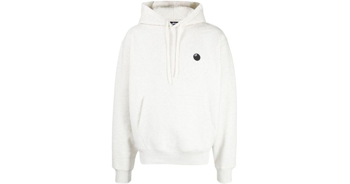 Stussy 8 Ball-embroidered Hoodie in White for Men | Lyst UK