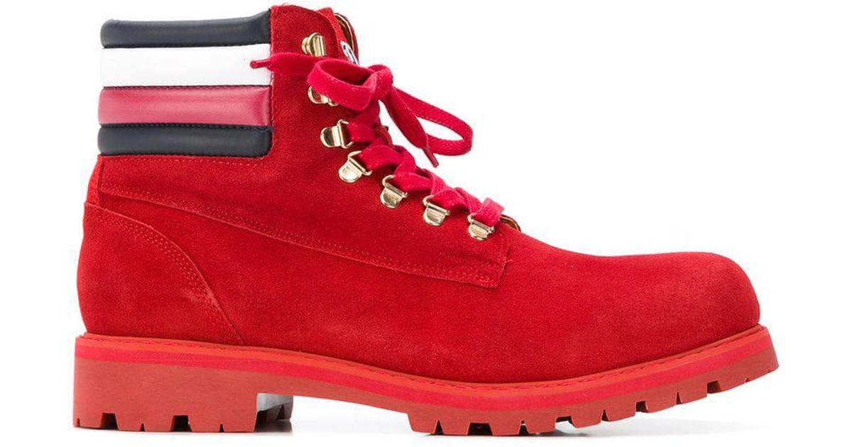 red tommy hilfiger boots