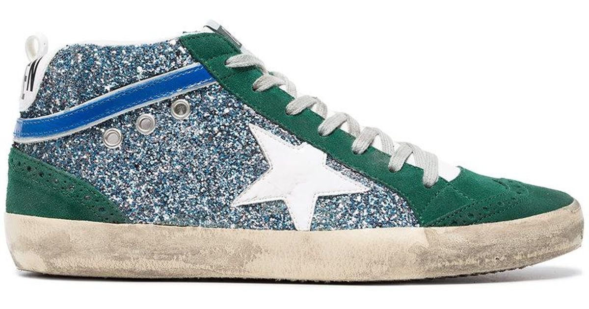 golden goose green suede