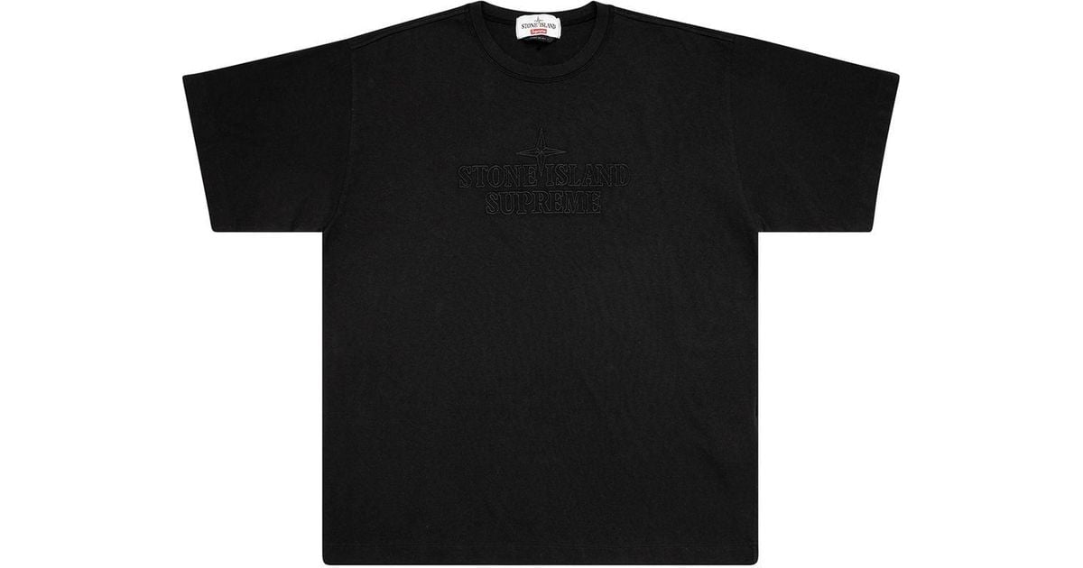 Supreme X Stone Island Embroidered-logo T-shirt in Black for Men 