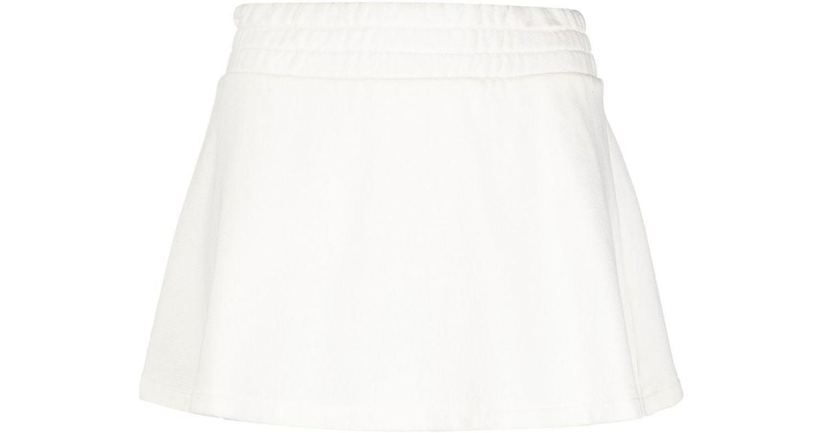 Reina Olga Logo-print Cotton Mini Skirt in White | Lyst Australia