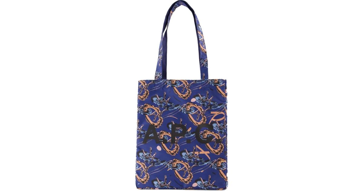 A.P.C. Patterned Shoulder Bag in Blue | Lyst