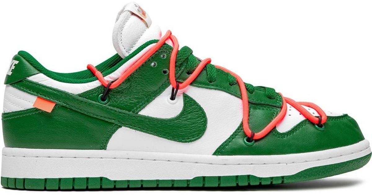 NIKE X OFF-WHITE Lace Dunk Low Sneakers in Green for Men | Lyst UK