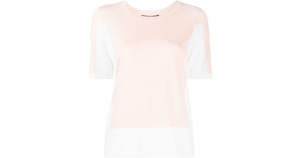 Paule Ka Two-tone Knitted Top in Pink | Lyst