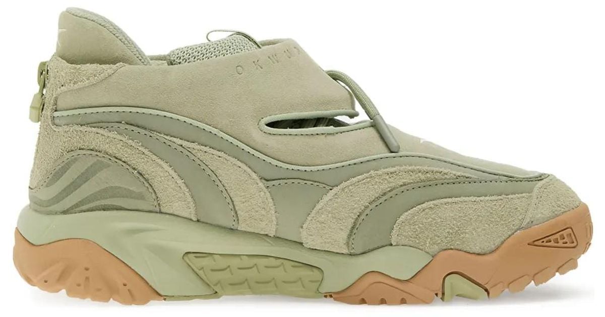 Reebok Mesh-Panelled High-Top Sneakers in Green | Lyst