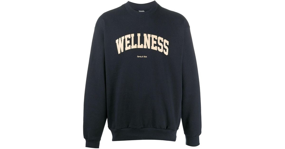 Sporty & Rich 'wellness' Slogan Sweatshirt in Blue for Men | Lyst