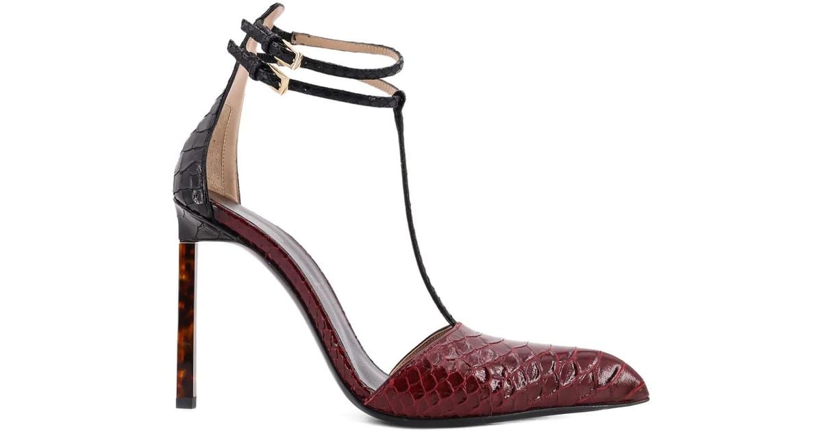 Tom Ford 90Mm Python-Effect Pumps in Pink | Lyst
