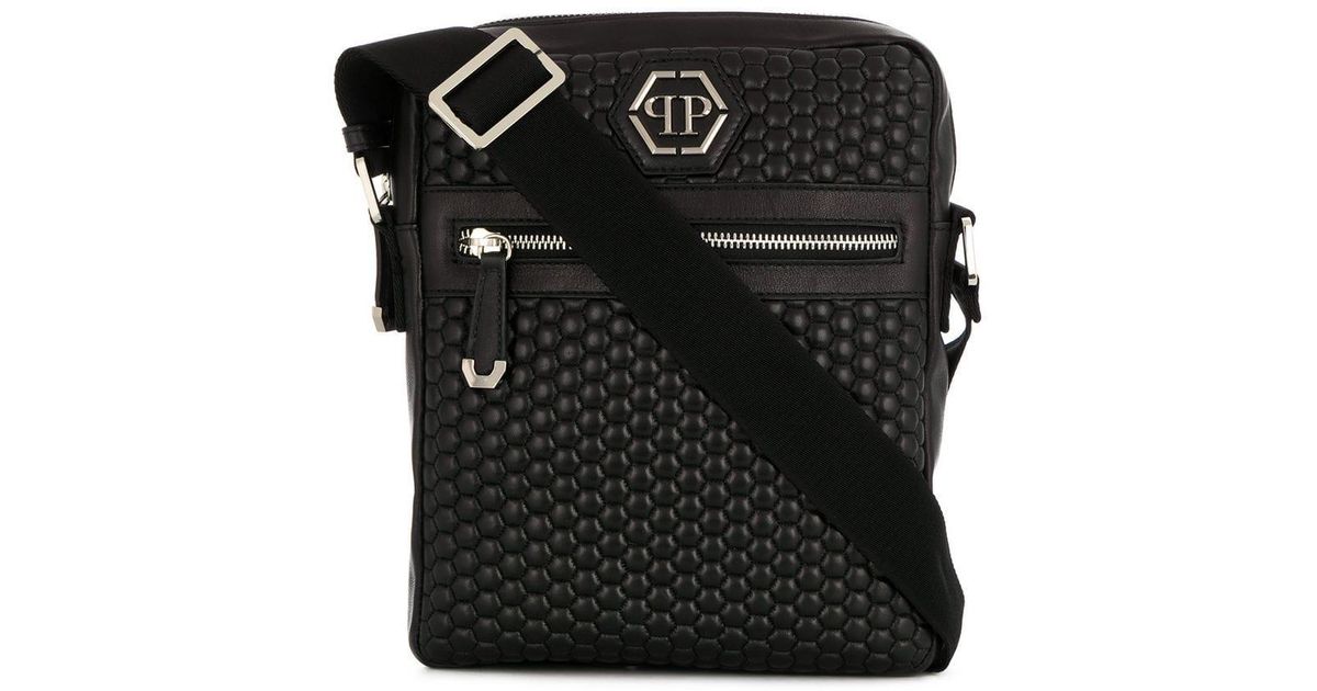 Philipp Plein Quilted Messenger Bag in Black for Men | Lyst Canada